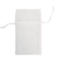 WHITE ORGANZA DRAWSTRING BAGS 27246-BX